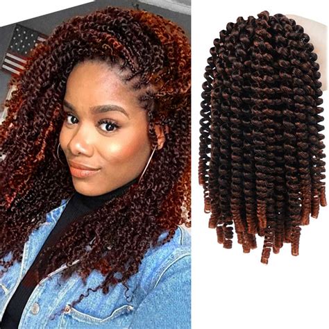 Buy Spring Twist Hair 8 Inches 30strandspack Crochet Braids Ombre Red