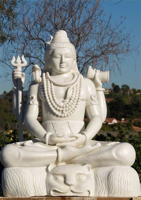 Sold Marble Meditating Siva Sculpture 48 45w103 Hindu Gods