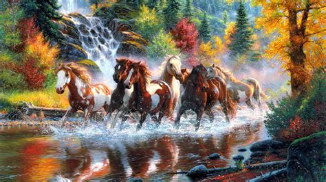 48 Horses In Autumn Desktop Wallpaper Wallpapersafari