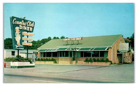 1950s60s Country Club Diner Danville Va Postcard United States Roadside America