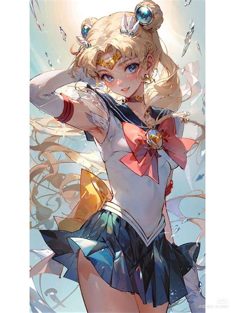 An Anime Character With Long Blonde Hair And Blue Eyes Wearing A Sailor Outfit Holding Her