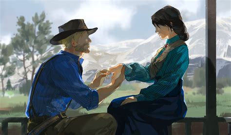 Arthur Morgan And Mary Linton Red Dead Redemption And 1 More Drawn By Yitiaozhixianchong