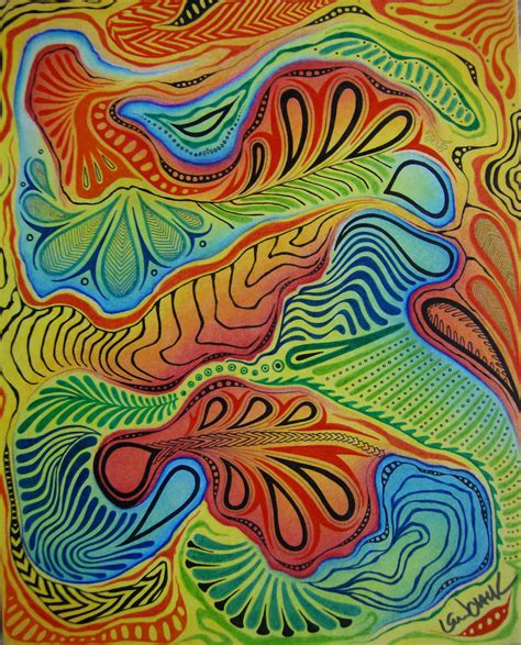 Colored Pencil And Marker Abstract Drawing Lauren Lewchuk Abstract