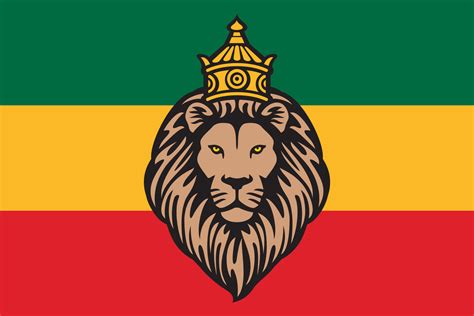 Rastafarian Flag With The Lion Of Judah Reggae Background 15634835