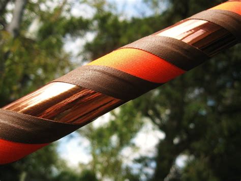 Hand Made Autumn Glow Weighted Collapsible Travel Hula Hoop Brown