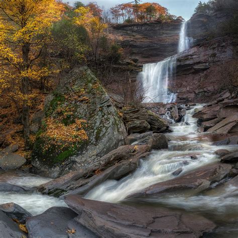 Kaaterskill Falls Autumn Square Photograph By Bill Wakeley Fine Art