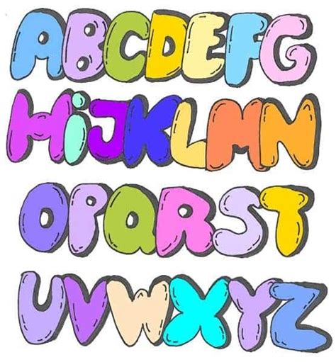 10 Best Colored Printable Bubble Letter Font Printabl