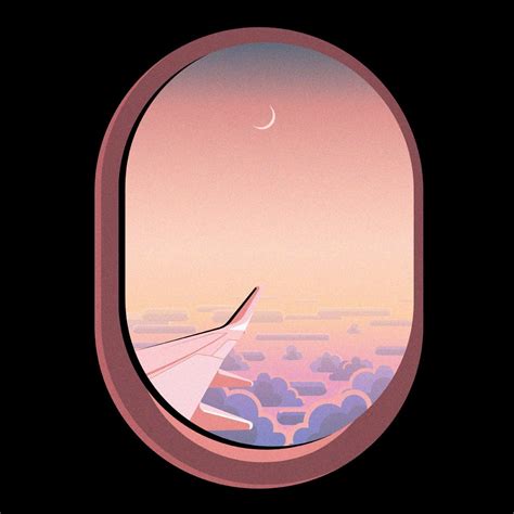 authentic digital art airplane window view superrare