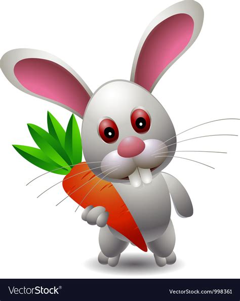 Cute Rabbit Cartoon With Carrot Royalty Free Vector Image