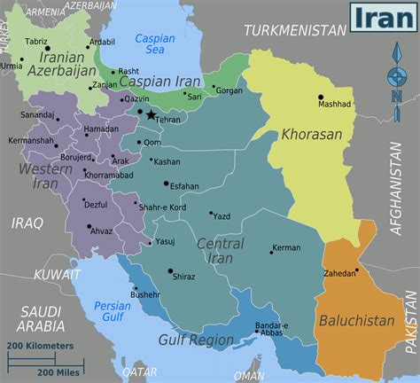 Map Of Iran Regions Online Maps And Travel