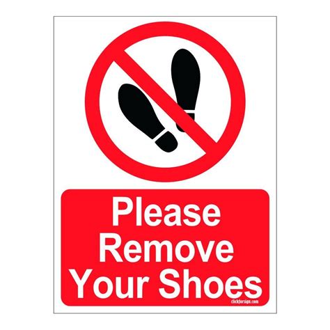 Clickforsign Please Remove Your Shoes Self Adhesive Vinyl Sign Sticker