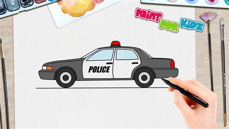How To Draw Police Car Cop Car Step By Step Easy And Simple Paint