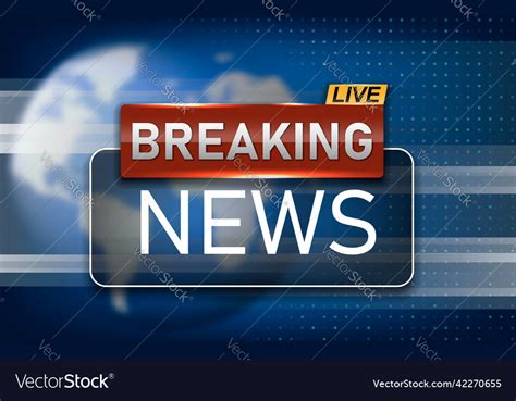 Breaking News Template News Text On Dark Vector Image