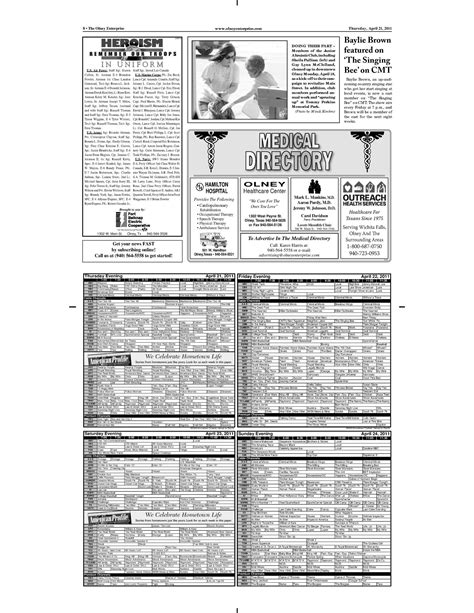 The Olney Enterprise Olney Tex Vol 103 No 7 Ed 1 Thursday April 21 2011 Page 8 Of