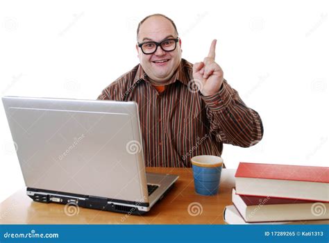Nerd With Laptop Stock Image Image Of Idea Happy Business 17289265
