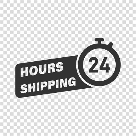 Shipping 24 Hours Icon In Flat Style Delivery Countdown Vector