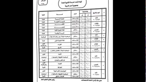 جدول امتحانات محافظة الأسكندرية 2021 نصف العام. جدول امتحانات الثانوية العامة النهائي - YouTube