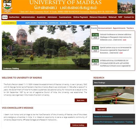 University Madras Institute Distance Education Results Eduvark