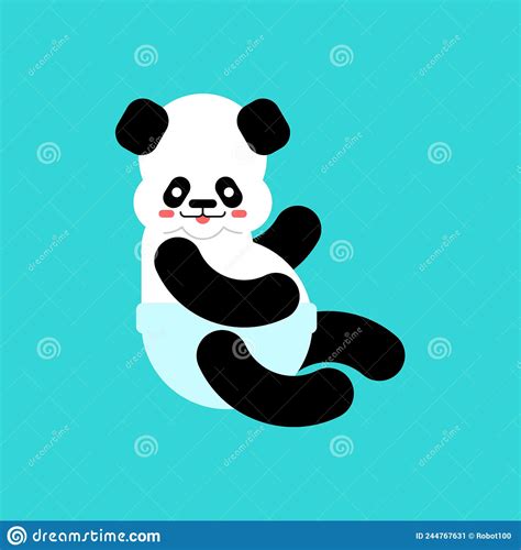 Panda Little Princess Vector Illustration 105233972