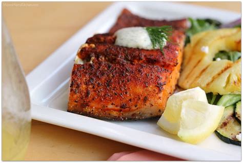 Grilled Blackened Salmon With Creamy Cucumber Dill Sauce Recipe