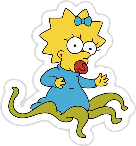 Alien Maggie Cartoon Stickers Cute Doodles Simpsons Tattoo
