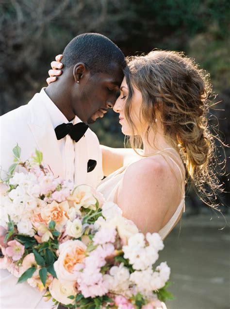 The Most Romantic Coastal Elopement At Cannon Beach Interracial Wedding Wedding Portraits