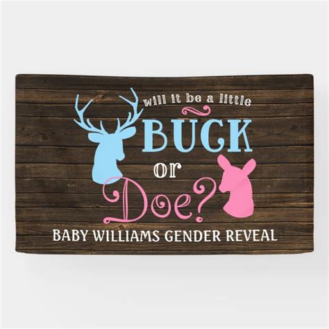 Buck Or Doe Gender Reveal Party Baby Shower Banner