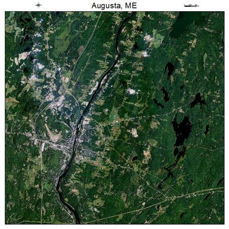 Aerial Photography Map Of Augusta Me Maine