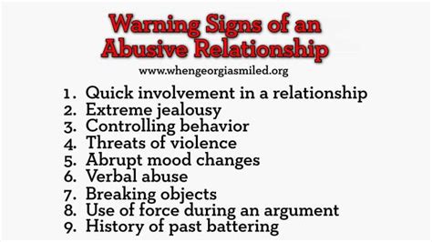 Warning Signs Of An Abusive Relationship