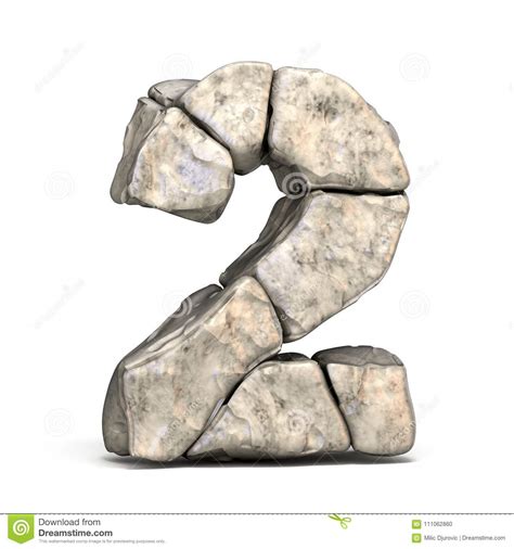 Stone Font Number 2 Two 3d Stock Illustration Illustration Of Dirty