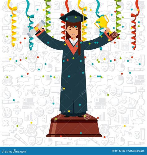 Graduation Achievement Design Stock Vector Illustration Of High Graduating