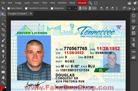 Tennessee Drivers License Psd Template Fakedocshop