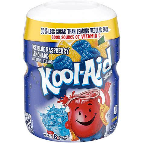 Kool Aid Sweetened Blue Raspberry Lemonade Powdered Drink Mix Caffeine