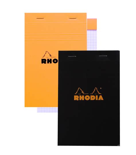 rhodia n°14 pad rhodia top stapled orange and black writing pads notebooks and journals