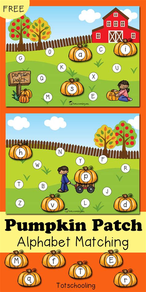Pumpkin Patch Alphabet Matching Game Totschooling Toddler