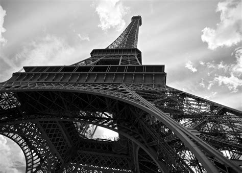 Eiffel Perspective Eiffel Tower Paris France Black And White