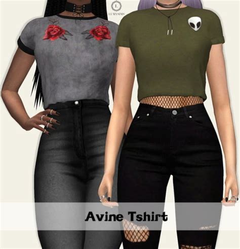 Sims 4 Ccs The Best Avine Tshirt By Lumysims Sims 4 Clothing