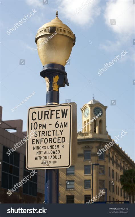 A curfew is an order specifying a time during which certain regulations apply. Curfew Sign In Downtown Long Beach, California. Minors ...