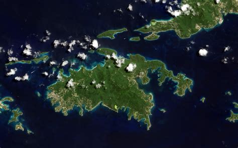 Large Detailed Satellite Map Of St John Island Us Virgin Islands Us