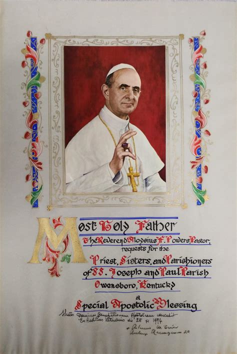 Eye Catching Papal Blessing Documents Show Treasured Blessings From The