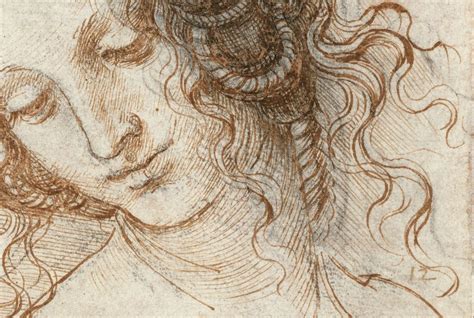 Leonardo Da Vinci Head Of Leda Detail 1504 1506 Da Vinci Drawings