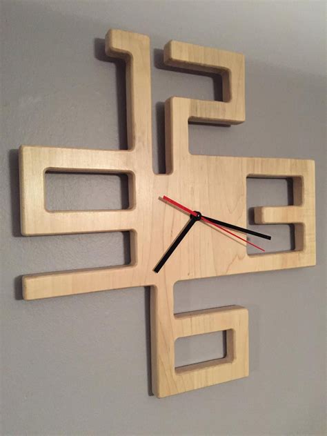 Modern Solid Maple Clock Etsy Wood Clocks Woodworking Woodworking