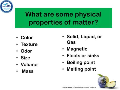 Which Is A Physical Property Of Matter