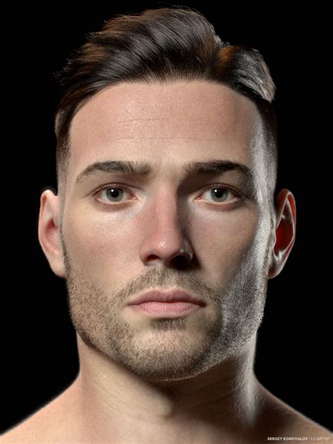 Male Head Concept By Sergecg Portrait 3d Cgsociety Male Portrait Model Face Portrait
