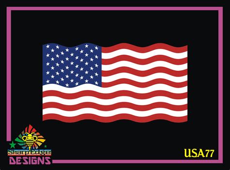 American Flag Wavy Printed Vinyl Decal