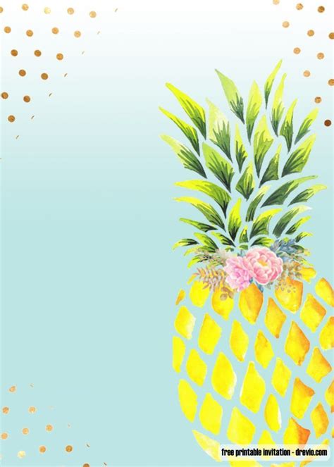 printable aloha pineapple birthday invitation