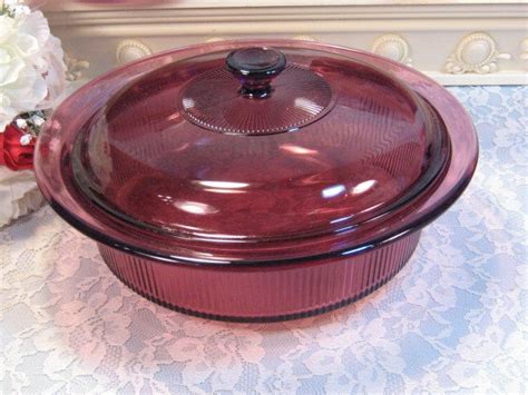 Vintage Corning Ware Cranberry Visions Covered By Havetohaveit