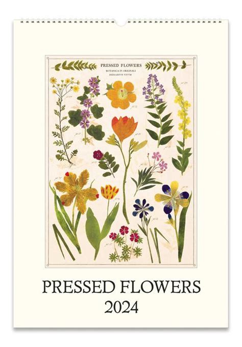 Pressed Flowers Wall Calendar The French Cottage