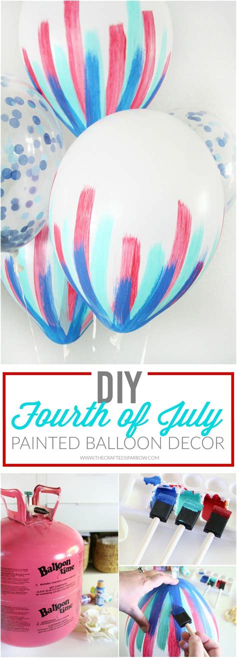 4th of july usa independence day, vector template with american flag and colored balloons on blue shining starry background. DIY 4th of July Balloon Decor | Holidays, Craft and Red white blue