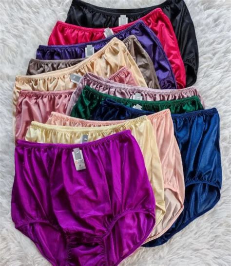 12 Plus Underwear Granny Panties Nylon Woman Man Briefs Soft Silky